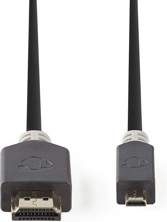 Nedis High Speed ​​HDMI-Kabel met Ethernet - HDMI Connector - HDMI Connector - 4K@30Hz - 10.2 Gbps - 2.00 m - Rond - PVC - Antraciet - Polybag - afbeelding 1
