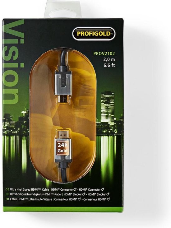 Profigold PROV2102 Ultra High-speed Hdmi™-kabel Met Ethernet Hdmi-connector - Hdmi-connector 2,0 M Antraciet - afbeelding 3