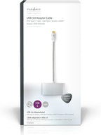Nedis USB Multi-Port Adapter - USB 3.2 Gen 1 - USB-C Male - HDMI Output / USB-A Female / USB-C Female - 5 Gbps - 0.20 m - Rond - Verguld - Gevlochten / Nylon - Zilver - Cover Window Box - afbeelding 4