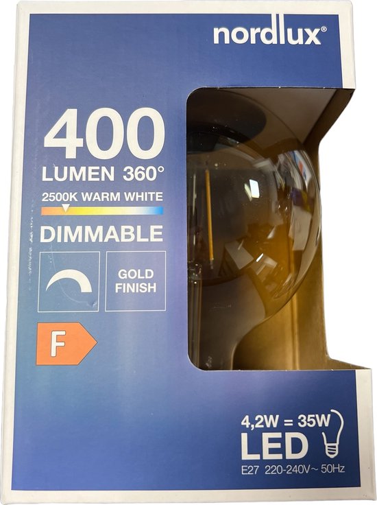 Nordlux Classic Deco Globe ledlamp E27 – 5,4W – 380lm – extra warm wit – Ø 12cm - afbeelding 3
