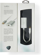 Nedis USB-C Adapter - USB 3.2 Gen 1 - USB-C Male - Mini DisplayPort Female - Power delivery - 0.20 m - Rond - Verguld - Gevlochten / Nylon - Zilver - Cover Window Box - afbeelding 8