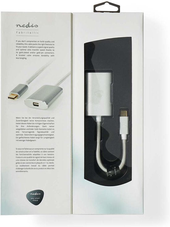 Nedis USB-C Adapter - USB 3.2 Gen 1 - USB-C Male - Mini DisplayPort Female - Power delivery - 0.20 m - Rond - Verguld - Gevlochten / Nylon - Zilver - Cover Window Box - afbeelding 8