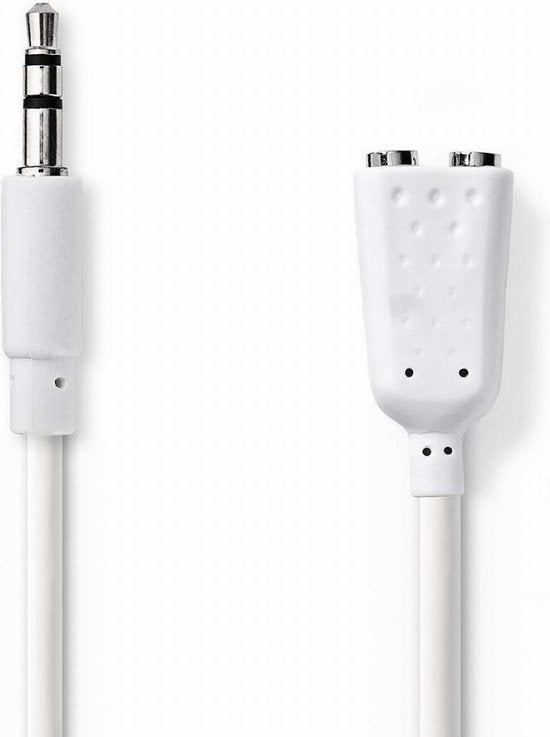 Nedis Stereo-Audiokabel - 3,5 mm Male - 2x 3,5 mm Female - Vernikkeld - 0.20 m - Rond - Wit - Envelop - afbeelding 6