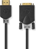 Nedis HDMI Kabel - HDMI Connector - DVI-D 24+1-Pins Male - 1080p - Verguld - 2.00 m - Recht - PVC - Antraciet - Doos - afbeelding 1