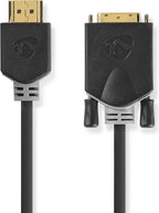 Nedis HDMI Kabel - HDMI Connector - DVI-D 24+1-Pins Male - 1080p - Verguld - 2.00 m - Recht - PVC - Antraciet - Doos - afbeelding 1