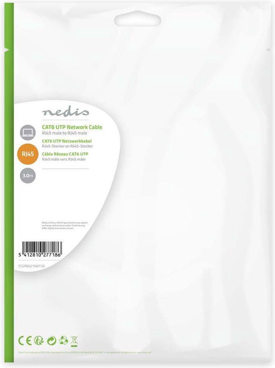 Cat 6 UTP Network Flat Cable | RJ45 Male - RJ45 Male | m | - afbeelding 4