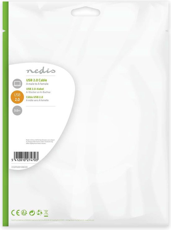 Nedis USB-kabel m USB 2.0 USB A - afbeelding 23