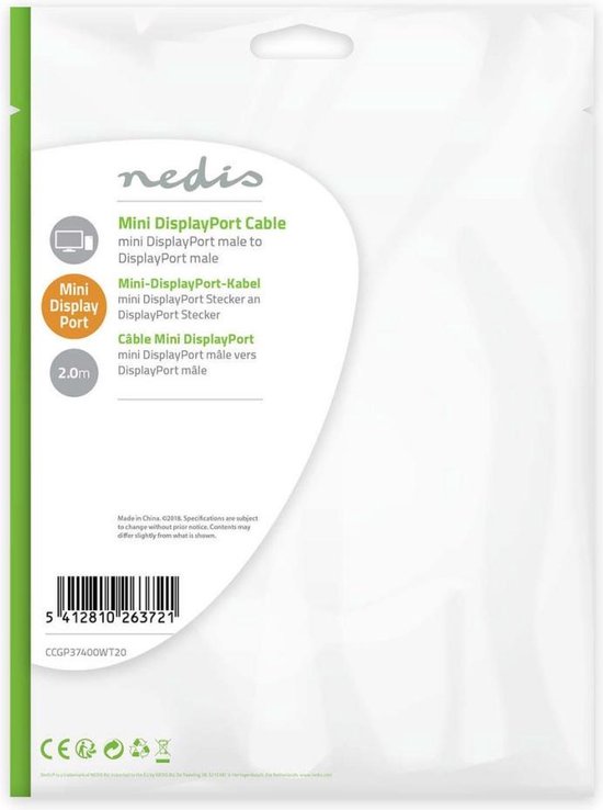 Mini-DisplayPort - | Mini-DisplayPort Male - DisplayPort Male | m | - afbeelding 20