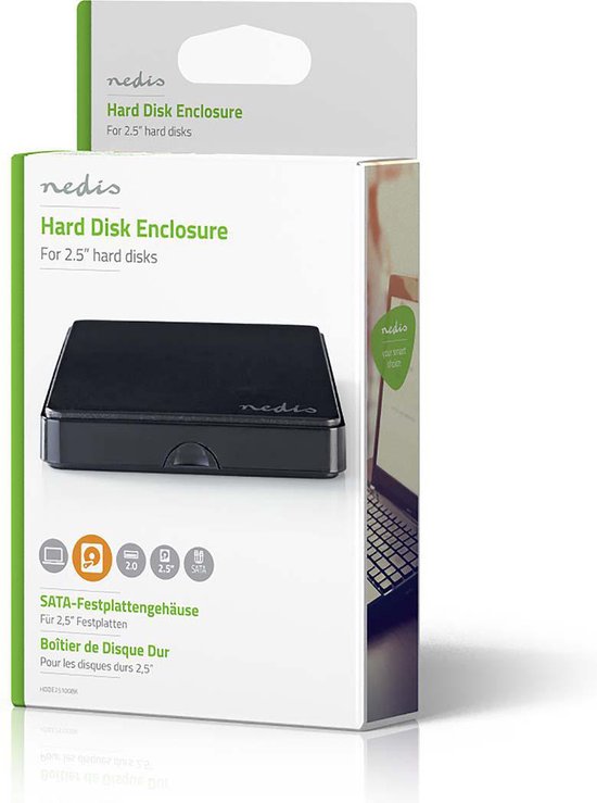 Nedis Hardeschijfbehuizing - 2.5 " - SATA II - USB2.0 - USB Type-A - Kunststof - afbeelding 6