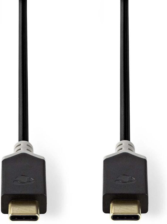 Nedis USB-Kabel - USB 3.2 Gen 2x2 - USB-C Male - USB-C Male - 100 W - 4K@60Hz - 20 Gbps - Verguld - 2.00 m - Rond - PVC - Antraciet - Doos - afbeelding 5