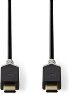 USB-Kabel | USB 3.2 Gen 2 | USB Type-C™ Male | USB Type-C™ Male | 10 Gbps | Verguld | 1.00 m | Rond | PVC | Antraciet | Polybag - afbeelding 2