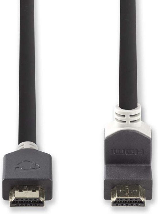 Nedis CVBP34200AT20 High Speed Hdmi-kabel Met Ethernet Hdmi-connector - Hdmi-connector 90° Haaks 2,0 M Antraciet - afbeelding 1