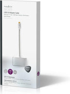 Nedis USB Multi-Port Adapter - 3-in-1 - USB 3.2 Gen 1 - USB-C Male - USB-A Female / USB-C Female / VGA Female 15p - 5 Gbps - 0.20 m - Rond - Verguld - Gevlochten / Nylon - Zilver - Cover Window Box - afbeelding 4