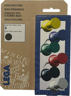Lega Maxi Push Pins Zwart 6 x 4 stuks - afbeelding 2