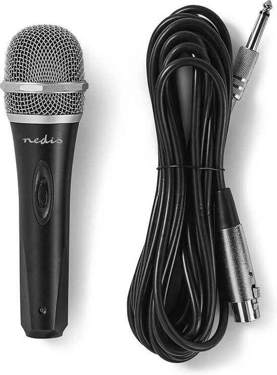 Nedis bedrade microfoon - XLR - 6,35mm Jack - metaal / - 5 meter Zwart — EAN 5412810283880