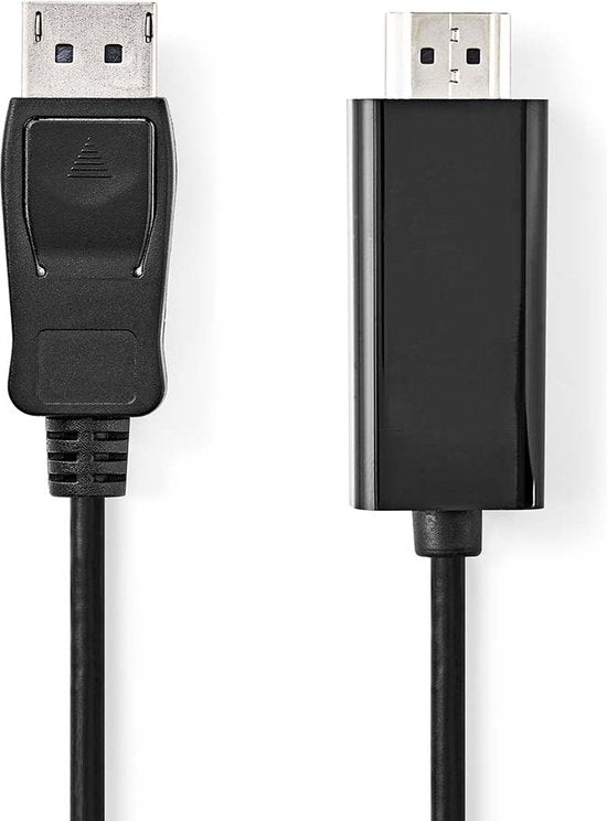 Nedis DisplayPort-Kabel - DisplayPort Male - HDMI Connector - 1080p - Vernikkeld - 3.00 m - Rond - PVC - Zwart - Envelop - afbeelding 2