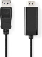 Nedis DisplayPort-Kabel - DisplayPort Male - HDMI Connector - 1080p - Vernikkeld - 3.00 m - Rond - PVC - Zwart - Envelop - afbeelding 2