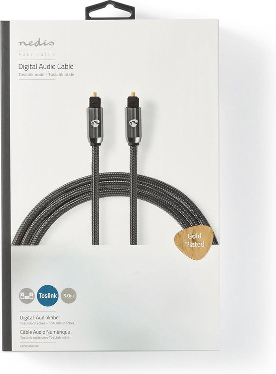 Nedis Digitale Audiokabel | TosLink Male - TosLink Male | Gun Metal Grey | Gevlochten Kabel - afbeelding 7