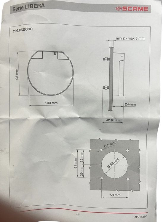 Scame Opbouw Cover voor Laadpaal , Type 2 Wandcontactdoos Klepje, EV klep, 200.23260CR met Rubber , Boutjes en sticker voor diversen laadpalen - afbeelding 12
