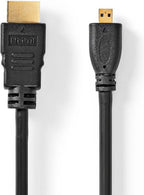 Nedis High Speed ​​HDMI-Kabel met Ethernet - HDMI Connector - HDMI Micro-Connector - 4K@30Hz - 10.2 Gbps - 2.00 m - Rond - PVC - Zwart - Doos - afbeelding 7