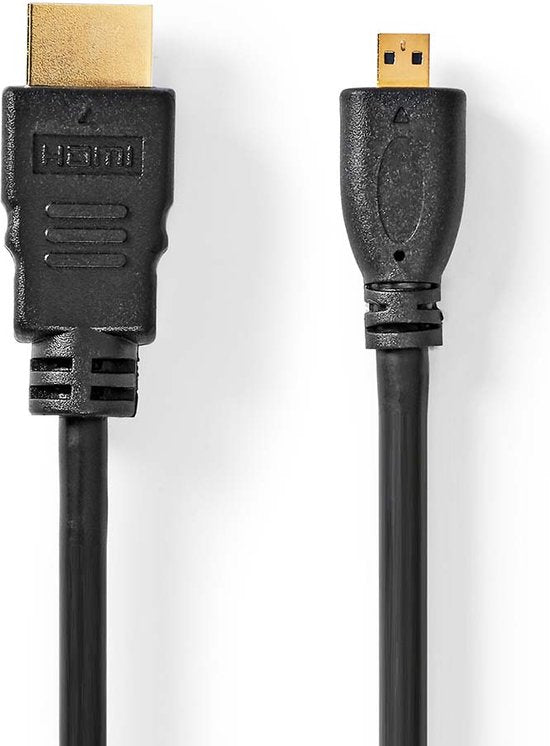 Nedis High Speed ​​HDMI-Kabel met Ethernet - HDMI Connector - HDMI Micro-Connector - 4K@30Hz - 10.2 Gbps - 2.00 m - Rond - PVC - Zwart - Doos - afbeelding 7