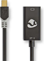 Nedis Mini DisplayPort-Kabel - DisplayPort 1.2 - Mini-DisplayPort Male - HDMI Output - 21.6 Gbps - Verguld - 0.20 m - Rond - PVC - Antraciet - Window Box - afbeelding 3