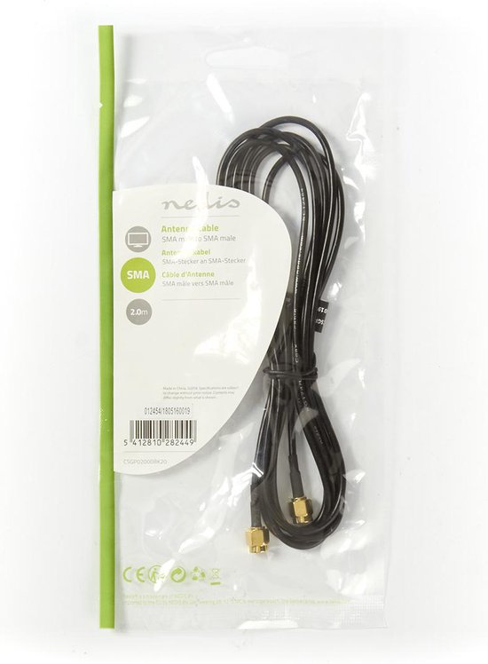 Nedis SMA (m) - SMA (m) kabel - RG-174 / 50 Ohm - meter - afbeelding 2
