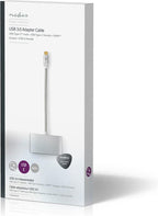 Nedis USB Multi-Port Adapter - USB 3.2 Gen 1 - USB-C Male - HDMI Output / USB-A Female / USB-C Female - 5 Gbps - 0.20 m - Rond - Verguld - Gevlochten / Nylon - Zilver - Cover Window Box - afbeelding 5