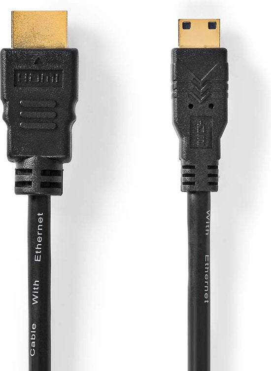 Nedis High Speed ​​HDMI-Kabel met Ethernet - HDMI Connector - HDMI Mini-Connector - 4K@30Hz - 10.2 Gbps - 2.00 m - Rond - PVC - Zwart - Doos - afbeelding 5