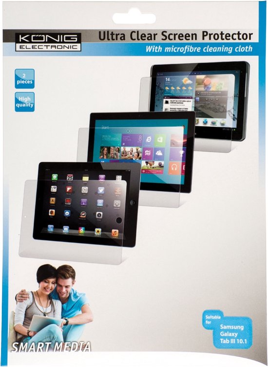 König CS10GALT3S100 Ultra Clear Screenprotector voor Samsung Galaxy Tab 3 10.1” - afbeelding 1