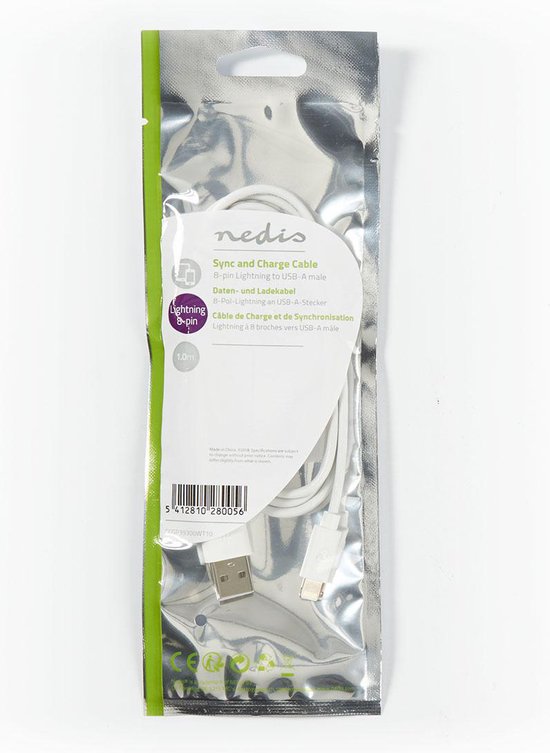 Nedis Lightning naar USB kabel - zwart - meter - afbeelding 30