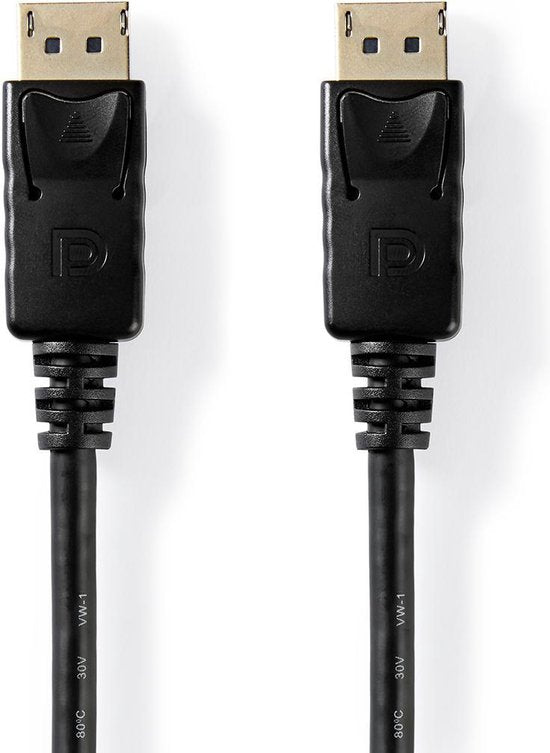 DisplayPort-Kabel - DisplayPort Male - DisplayPort Male - 4K@60Hz - Vernikkeld - 2.00 m - Rond - PVC - Zwart - Label - afbeelding 2