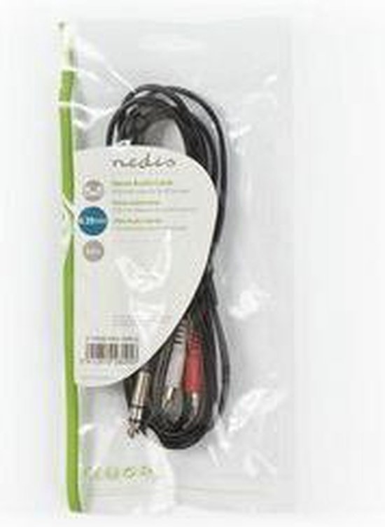 Nedis Stereo-Audiokabel - 6,35 mm Male - 2x RCA Male - Vernikkeld - 2.00 m - Rond - Polybag - afbeelding 6