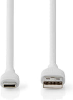 Nedis USB-Kabel - USB 2.0 - USB-A Male - USB-C Male - 15 W - 480 Mbps - Vernikkeld - 1.50 m - Rond - Silicone - Wit - Doos - afbeelding 1