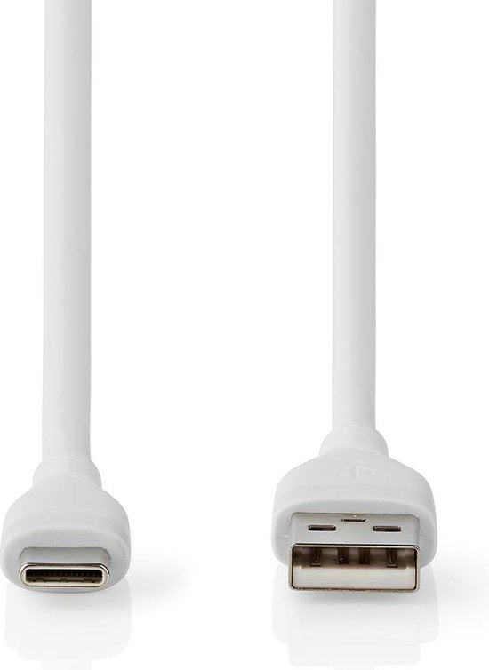 Nedis USB-Kabel - USB 2.0 - USB-A Male - USB-C Male - 15 W - 480 Mbps - Vernikkeld - 1.50 m - Rond - Silicone - Wit - Doos - afbeelding 1