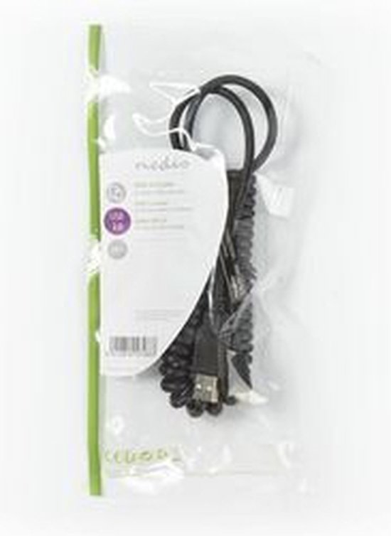 USB-Kabel - USB 2.0 - USB-A Male - USB Micro-B Male - 480 Mbps - Vernikkeld - 2.00 m - Gekruld - PVC - Zwart - Envelop - afbeelding 8