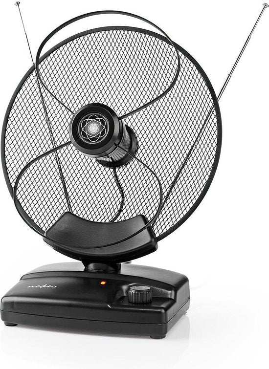 Nedis Binnenantenne - Actief - FM / UHF / VHF - Ontvangstbereik: 0-25 km - LTE800 - Versterking: 36 dB - Versterkingsregelaar - ABS - Zwart - afbeelding 4