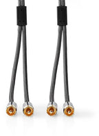 Nedis Stereo-Audiokabel - 2x RCA Male - 2x RCA Male - Verguld - 1.00 m - Rond - Grijs / Gun Metal Grijs - Cover Window Box - afbeelding 5