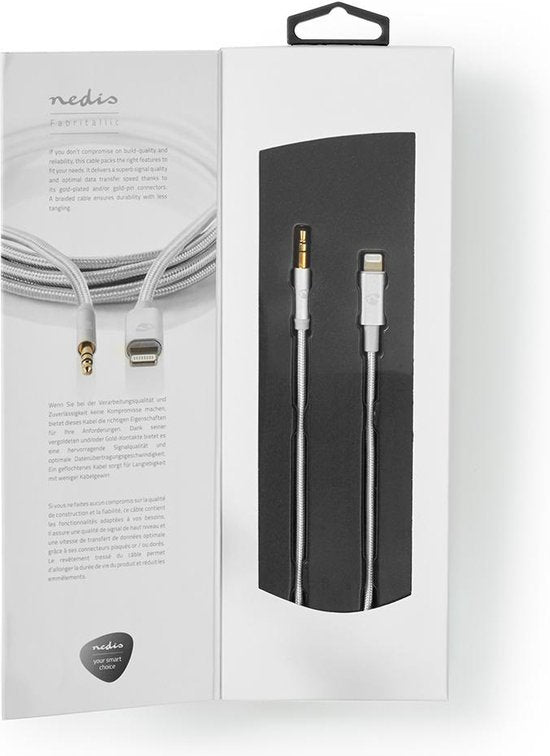 Nedis Lightning-Adapter - Apple Lightning 8-Pins - 3,5 mm Male - Verguld - 1.00 m - Rond - Nylon - afbeelding 7