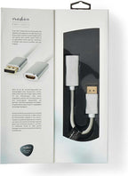 Nedis DisplayPort-Kabel - DisplayPort Male - HDMI Output - 4K@60Hz - Verguld - 0.20 m - Rond - Gevlochten - Zilver - Cover Window Box - afbeelding 2