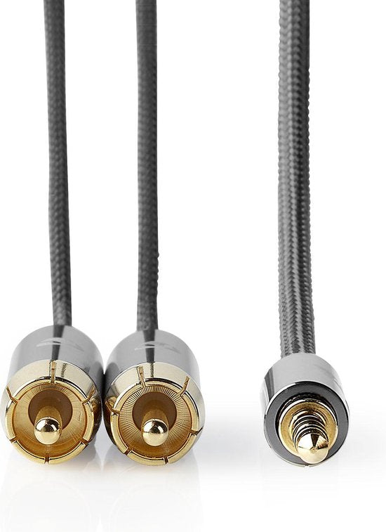 Nedis Stereo-Audiokabel - 3,5 mm Male - 2x RCA Male - Verguld - 3.00 m - Rond - Grijs / Gun Metal Grijs - Cover Window Box - afbeelding 9