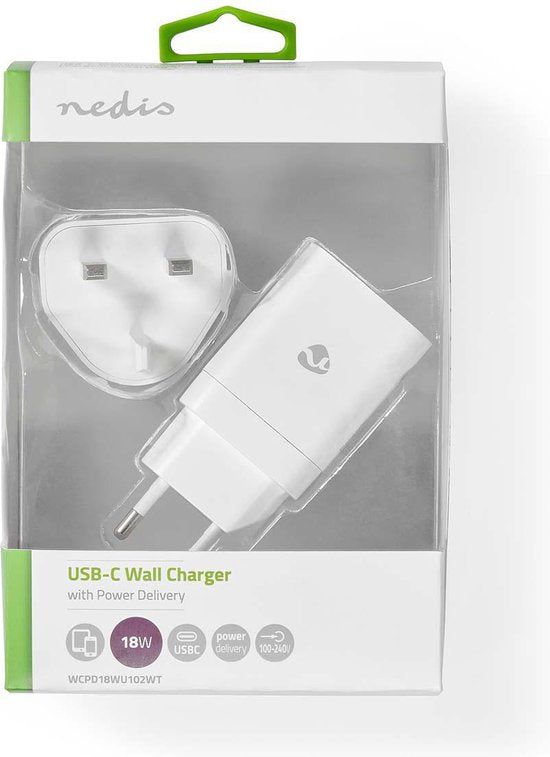 Nedis Oplader - 18 W - / / A - Outputs: 1 - USB-C™ - Automatische Voltage Selectie - afbeelding 12