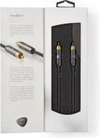 Nedis - RCA Male - RCA Male - Verguld - m - Rond - Gun Metal Grijs - Cover Box - afbeelding 8