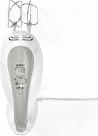 Nedis Handmixer - 200 W - 5-Snelheden - Turbo-functie - 2 Deeghaken / 2 Kloppers - Grijs / Wit - afbeelding 9