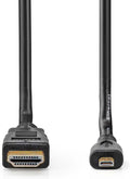 Nedis High Speed ​​HDMI-Kabel met Ethernet - HDMI Connector - HDMI Micro-Connector - 4K@30Hz - 10.2 Gbps - 2.00 m - Rond - PVC - Zwart - Doos - afbeelding 1