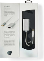 Nedis USB-C Adapter - USB 3.2 Gen 1 - USB-C Male - DisplayPort Female / USB-C Female - 4K@60Hz - Power delivery - 0.20 m - Rond - Verguld - Gevlochten / Nylon - Zilver - Cover Window Box - afbeelding 8