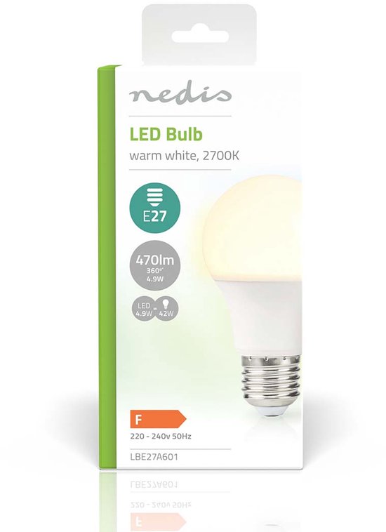 Nedis LED-Lamp E27 - A60 - 4.9 W - 470 lm - 2700 - Warm Wit - Retrostijl - Frosted - 1 Stuks - afbeelding 6