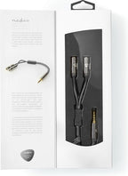Nedis Stereo-Audiokabel - 3,5 mm Male - 2x 3,5 mm Female - Verguld - 0.20 m - Rond - Grijs / Gun Metal Grijs - Cover Window Box - afbeelding 4