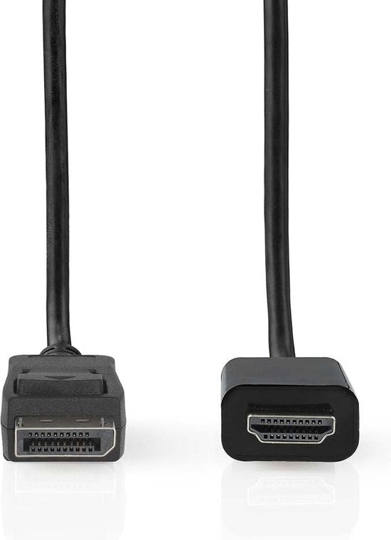 Nedis DisplayPort-Kabel - DisplayPort Male - HDMI Connector - 4K@30Hz - Vernikkeld - 2.00 m - Rond - PVC - Zwart - Label - afbeelding 1