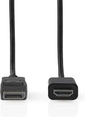 Nedis DisplayPort-Kabel - DisplayPort Male - HDMI Connector - 4K@30Hz - Vernikkeld - 2.00 m - Rond - PVC - Zwart - Label - afbeelding 1
